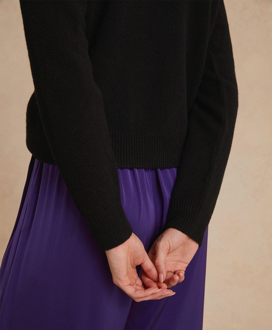 Clothing Momoni | Marmotta Knitwear In Plain Wool/Cashmere - Black