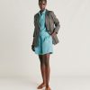 Clothing Momoni | Manbru' Short In Linen - Cerulean