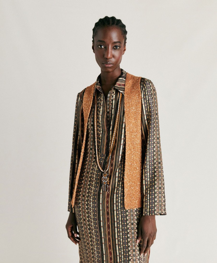 Clothing Momoni | Adrien Gilet With Sequin - Bronze