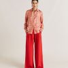 Clothing Momoni | Aspen Pant In Plain Acetate Silk - Azalea