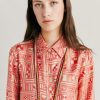 Clothing Momoni | Arles Shirt In Silk Twill - Beige/Coral