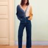 Clothing Momoni | Fucsia Pant In Light Stretch Denim - Denim