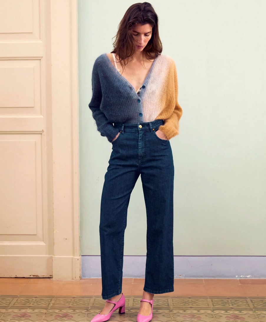 Clothing Momoni | Fucsia Pant In Light Stretch Denim - Denim