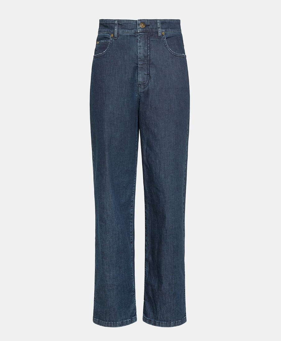 Clothing Momoni | Fucsia Pant In Light Stretch Denim - Denim