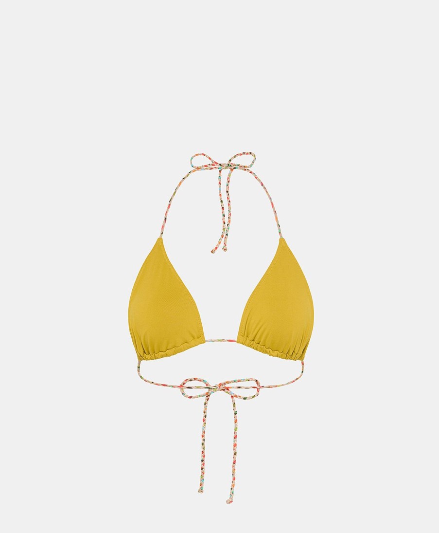 Beachwear Momoni | Marine Bikini Top With Braided Straps - Oil Green