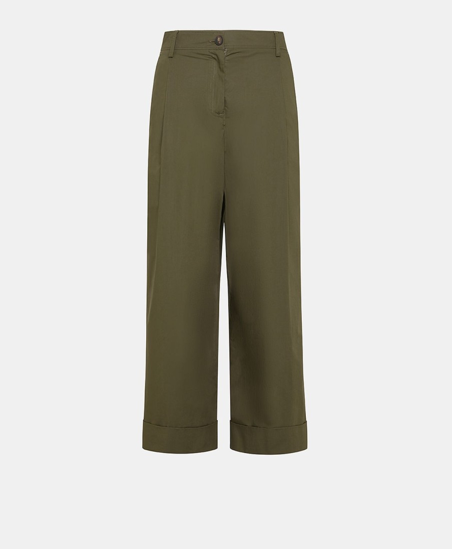 Clothing Momoni | Grecale Pant In Poplin - Army Green