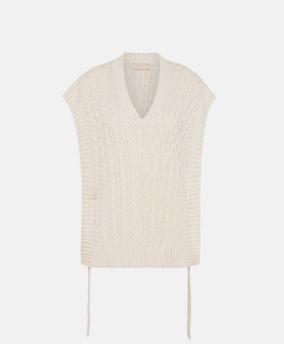 Clothing Momoni | Arene Knitwear With Mixed Stitches - Cream