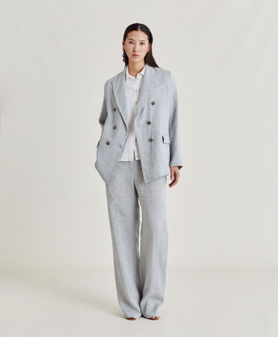 Clothing Momoni | Narciso Pant In Lurex Linen - Gray