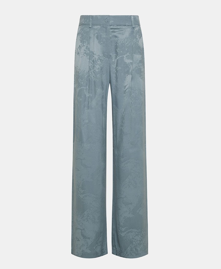 Clothing Momoni | Austin Pant In Silk Twill - Light Blue