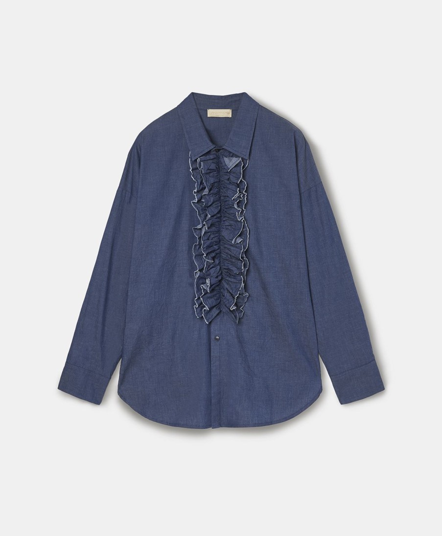 Clothing Momoni | Bilancia Shirt In Chambray - Denim Blue