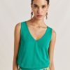 Clothing Momoni | Graziosa Knitwear In Linen - Emerald Green