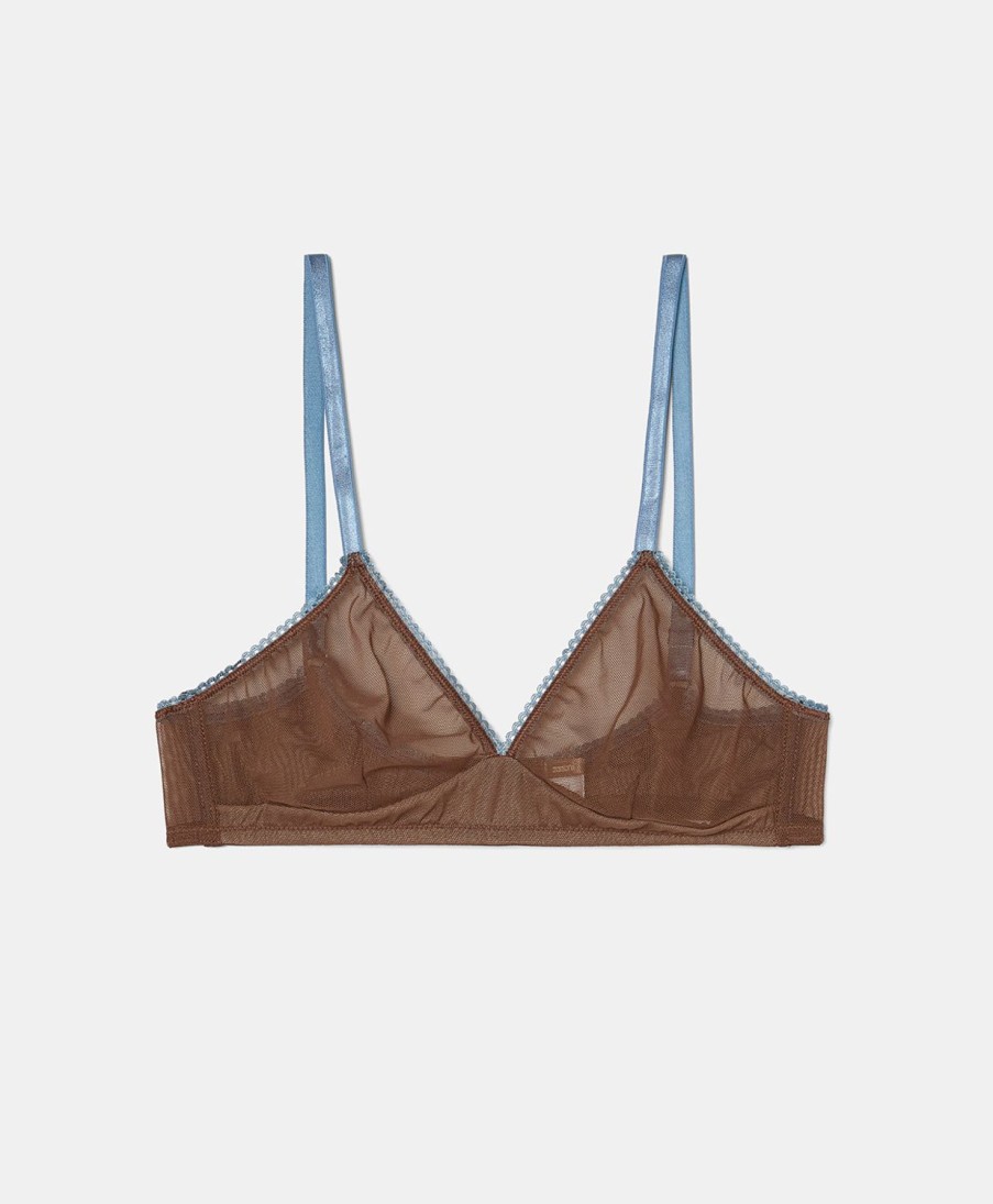 Underwear Momoni | Tutu Bra In Soft Tulle - Brown