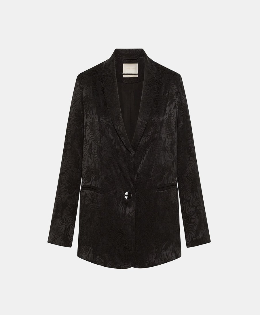 Clothing Momoni | Theodore Jacket In Jacquard Cupro - Black