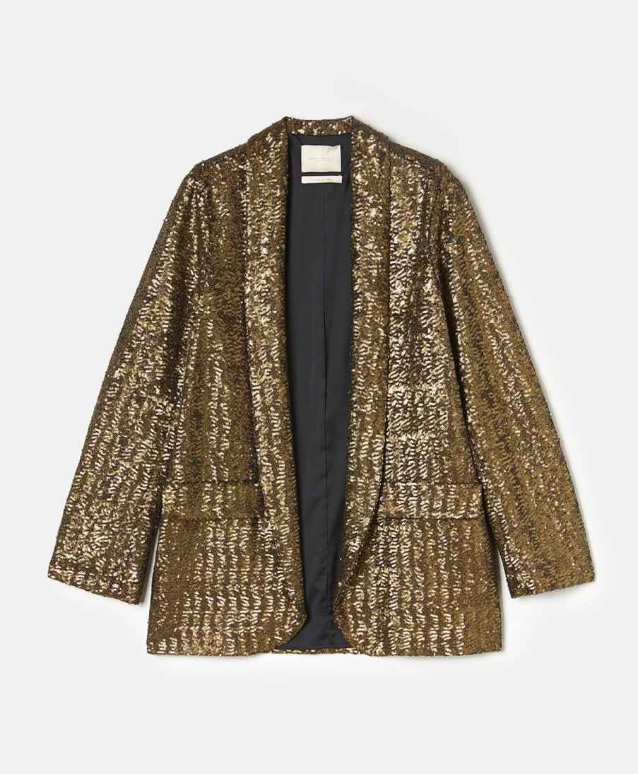 Clothing Momoni | Vespro Blazer In Sequined Tulle - Bronze