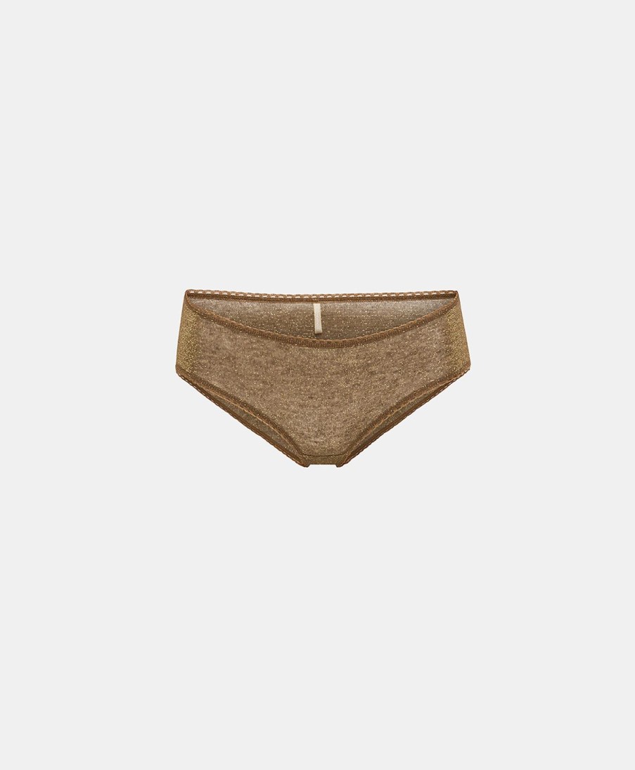 Underwear Momoni | Amaca Slip In Lurex Jersey - Cigar Brown