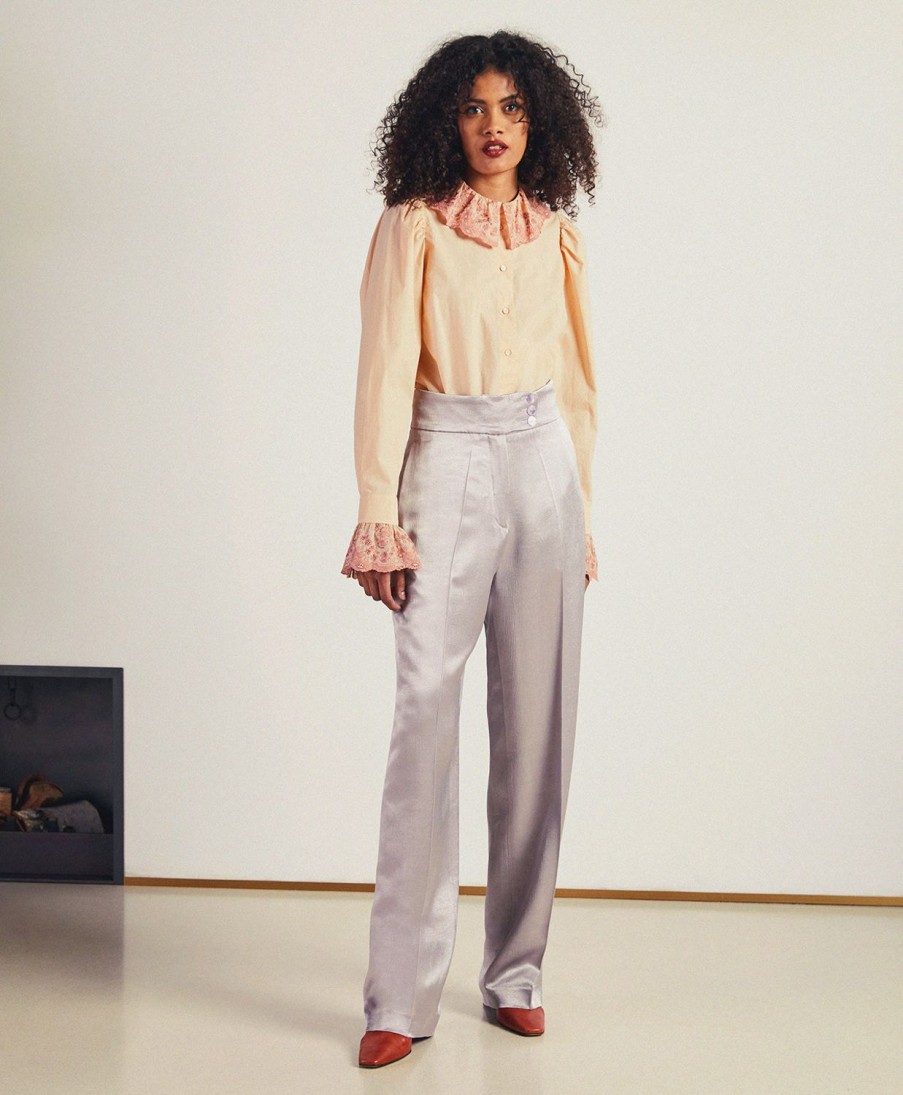 Clothing Momoni | Cristallo Pants In Satin Crepe - Lilac