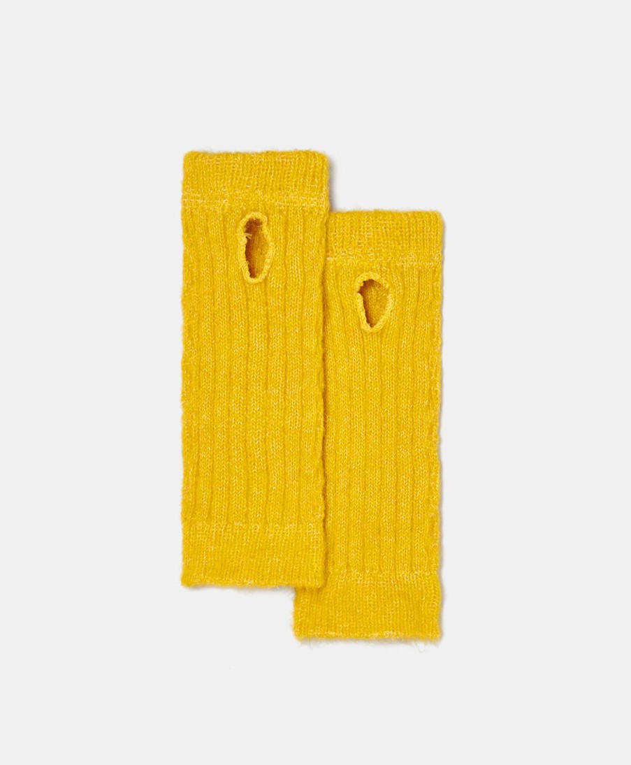 Shoes And Accessories Momoni | Augustine Gloves In Mohair - Yellow