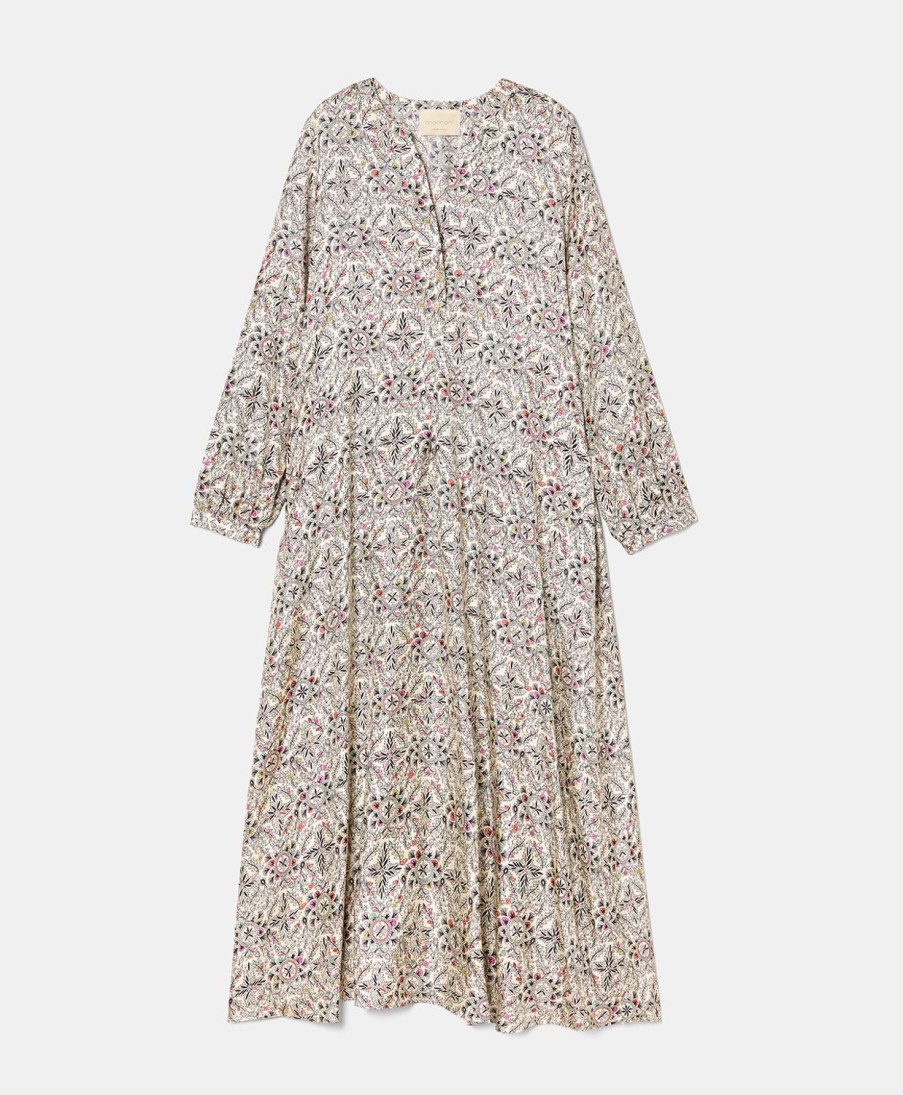 Clothing Momoni | Amede Dress In Printed Silk Twill - Multicolor