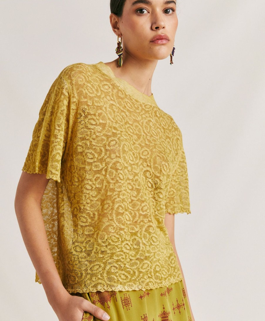 Clothing Momoni | Sveva Knitwear In Linen - Oil Green