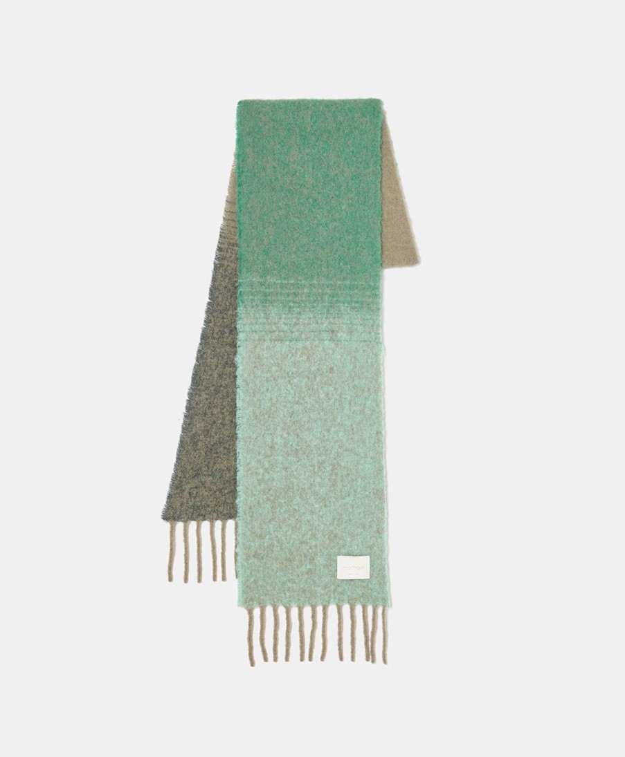 Shoes And Accessories Momoni | Salomon Scarf In Shaded Alpaca - Multicolor Green