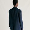 Clothing Momoni | Clair Jacket In Elegant Viscose Linen - Dark Blue