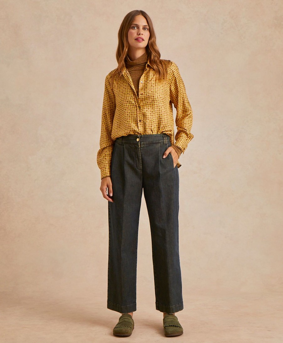 Clothing Momoni | Lucien Pant In Light Stretch Denim - Sepia