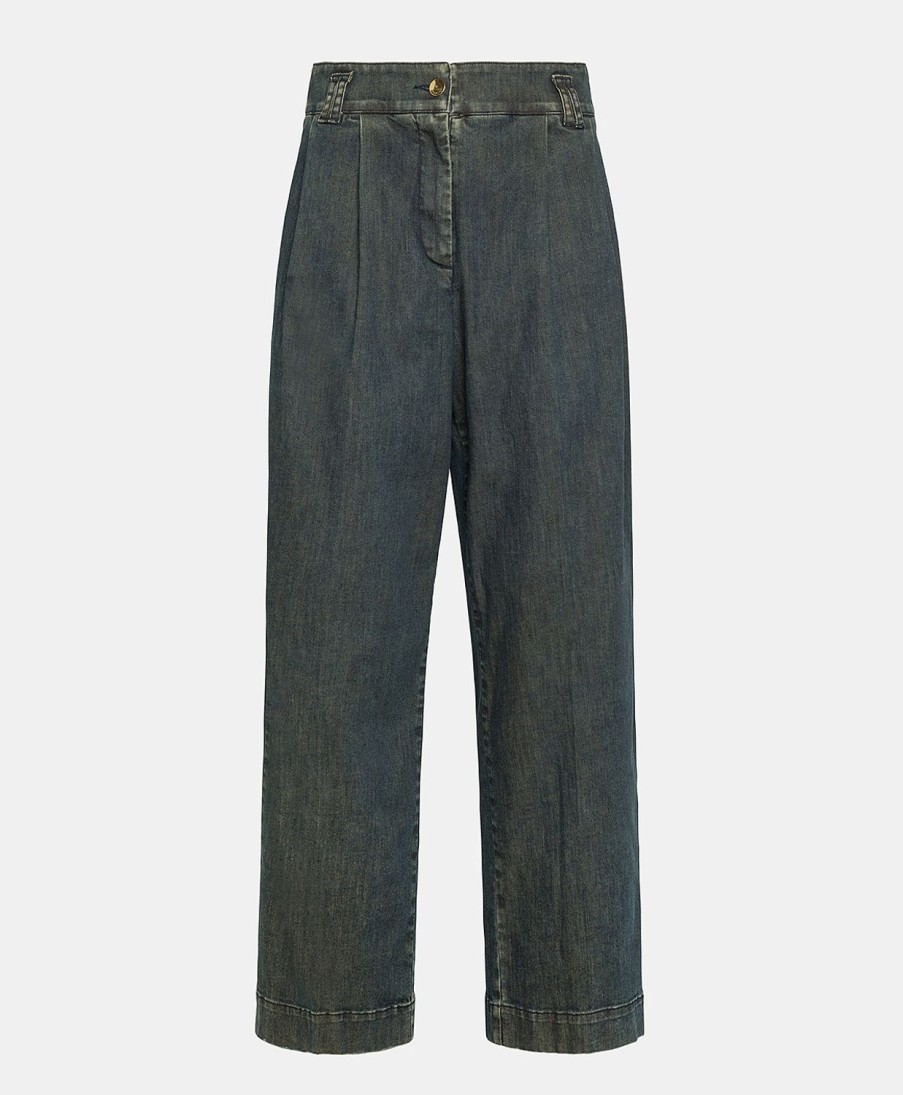 Clothing Momoni | Lucien Pant In Light Stretch Denim - Sepia