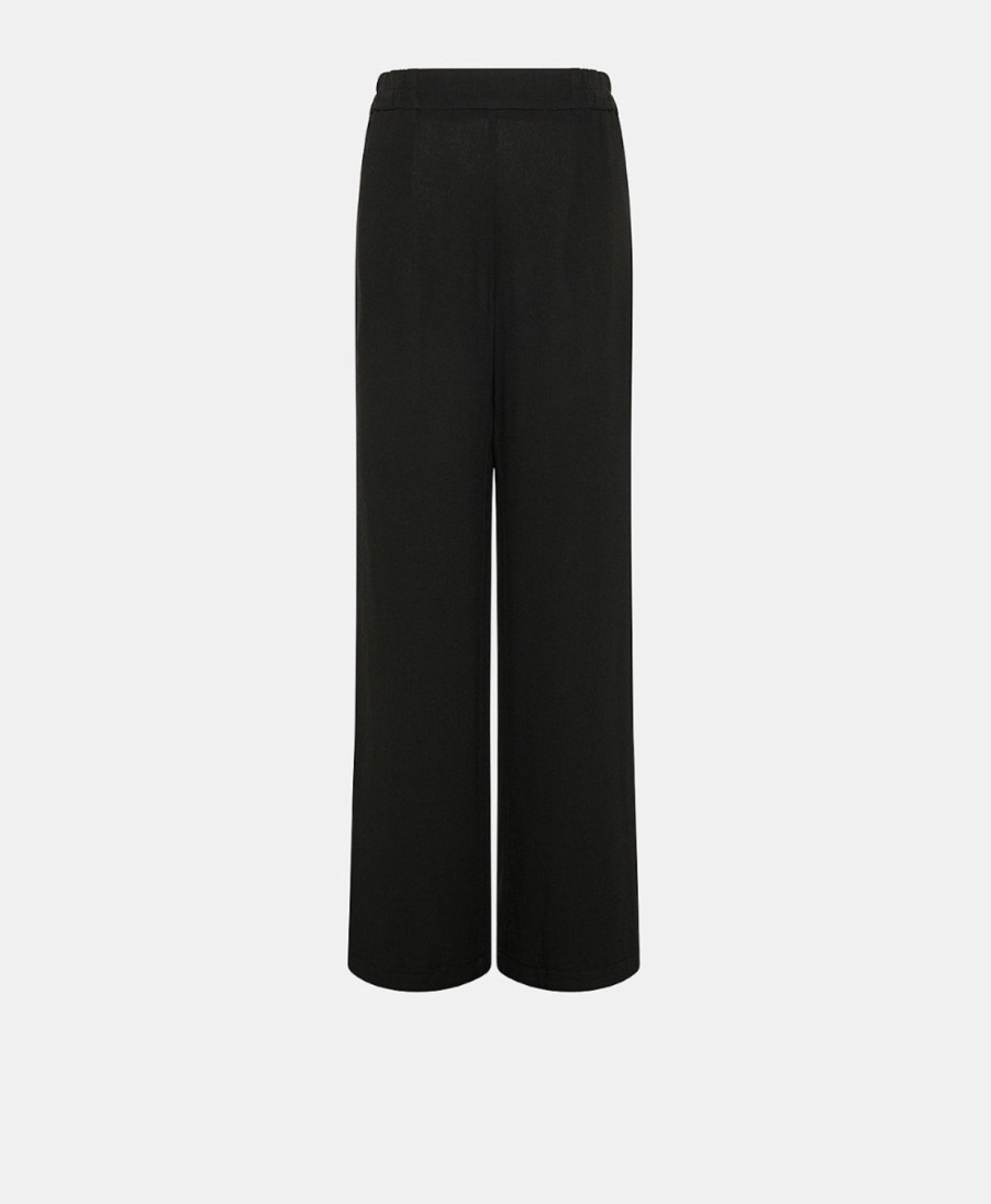 Clothing Momoni | Baccarat Pant In Double Wool Viscose Gauze - Black