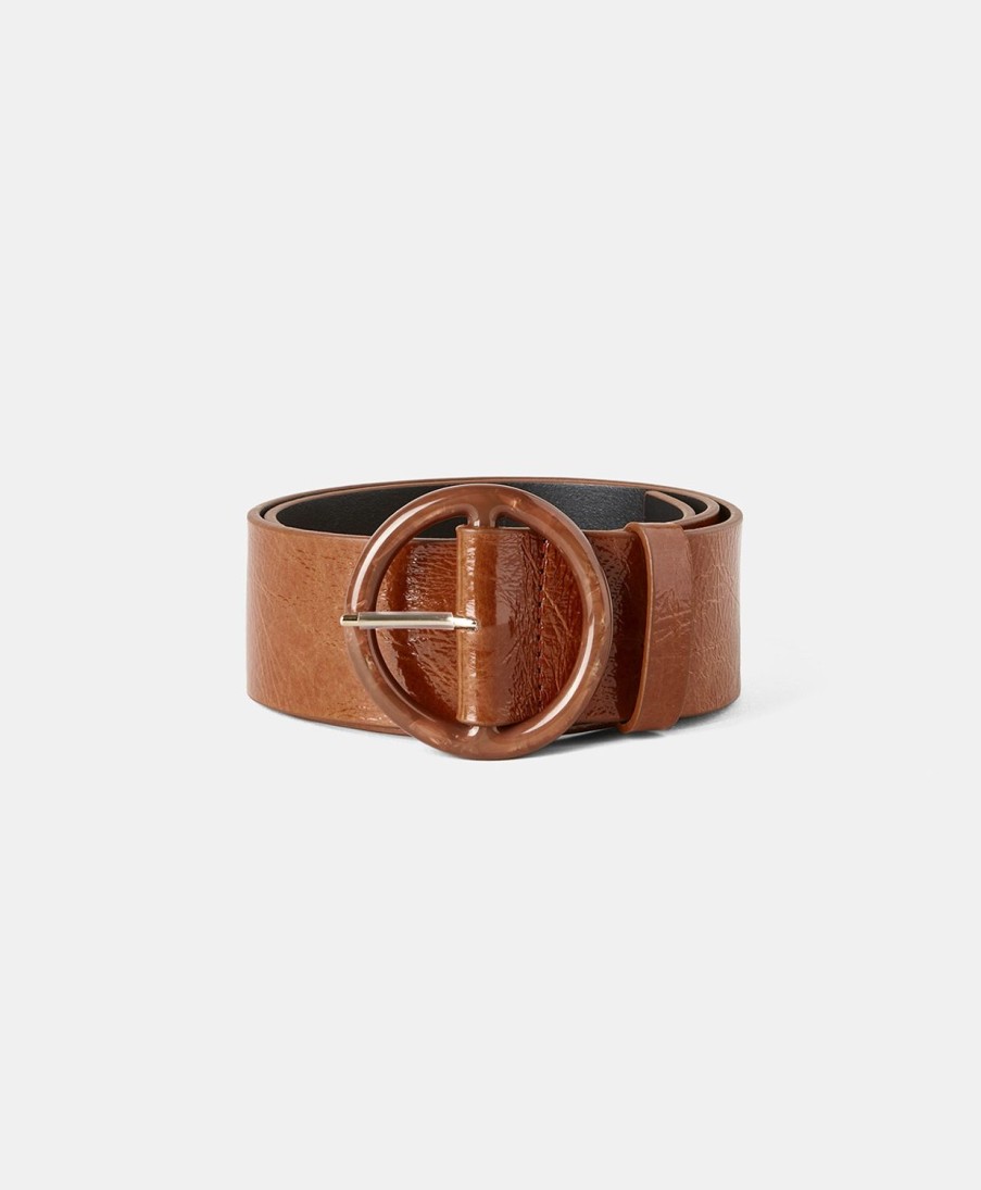 Shoes And Accessories Momoni | Damien Belt In Naplak Leather - Burnt