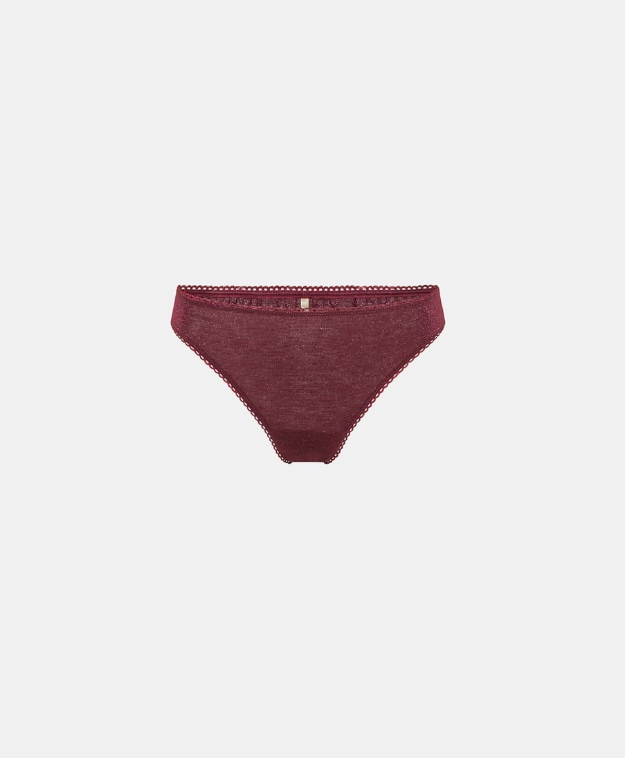 Underwear Momoni | Arca Slip In Lurex Jersey - Wine Red