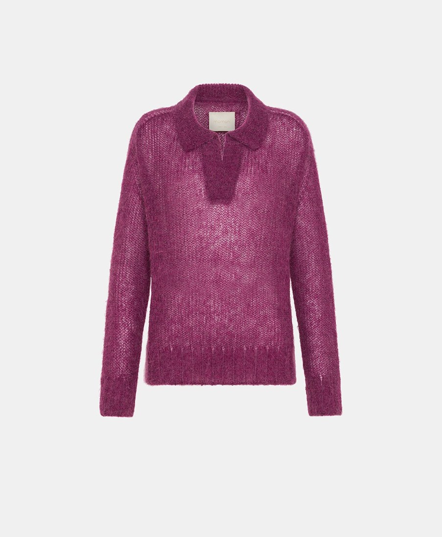 Clothing Momoni | Conrad Knitwear Half In Alpaca - Cyclamen