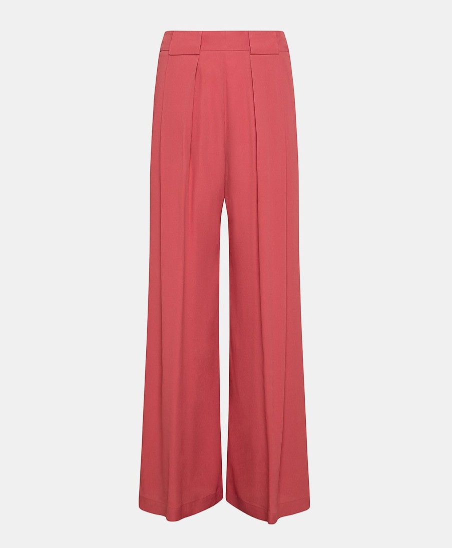 Clothing Momoni | Aspen Pant In Plain Acetate Silk - Burgundy