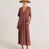 Clothing Momoni | Altamura Dress In Lurex Jersey - Earth Brown