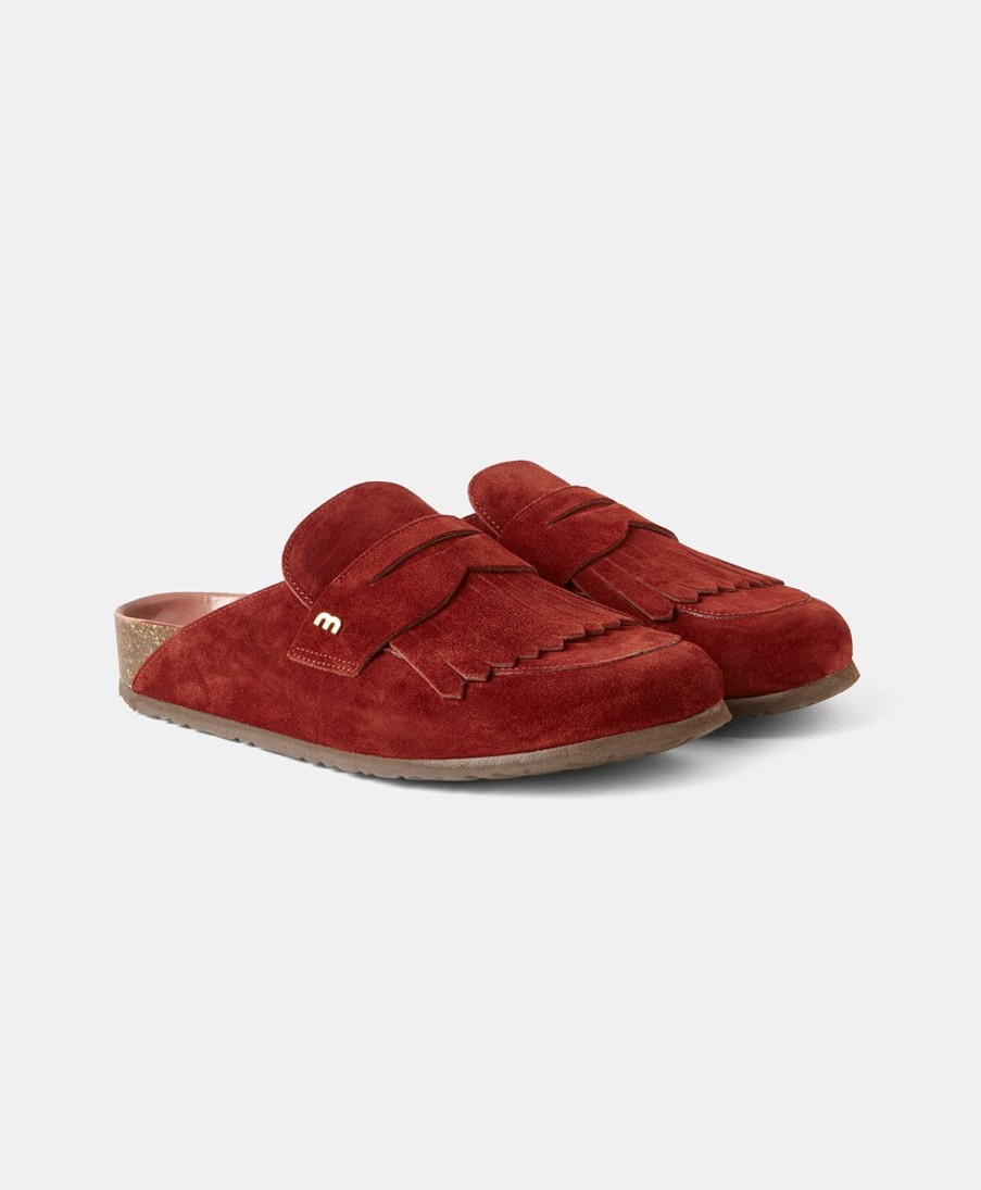 Shoes And Accessories Momoni | Pierrich Slippers Fringed - Burnt