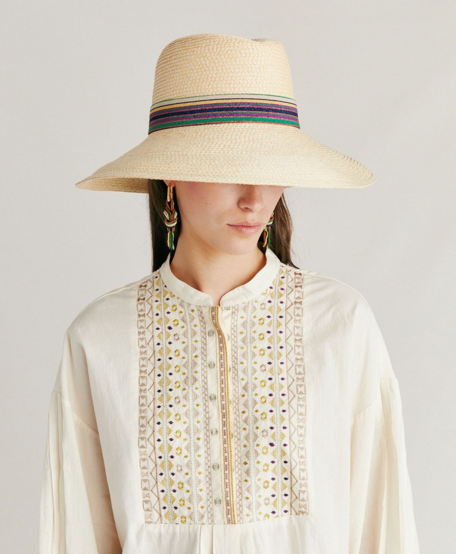 Clothing Momoni | Raphael Blouse With Embroidered Cotton Voile - Cream