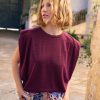 Clothing Momoni | Enna Top In Lurex Jersey - Wine Red