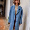 Clothing Momoni | Ernest Coat In Doubleface Wool Blend - Light Blue