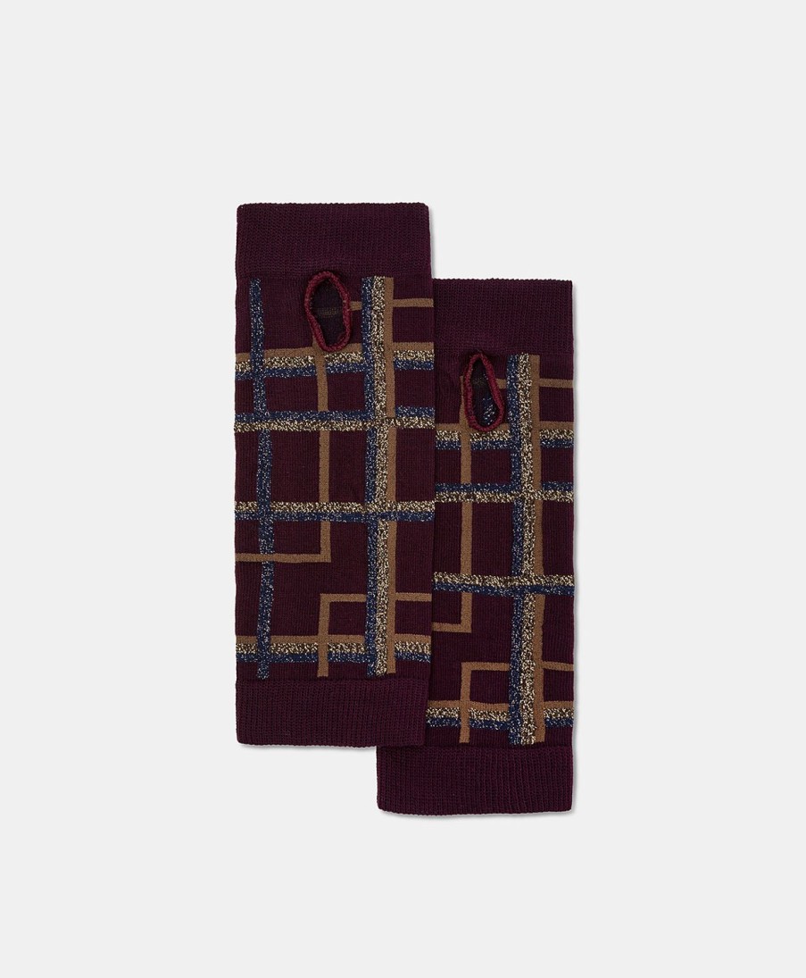 Shoes And Accessories Momoni | Augustine Gloves In Jacquard - Multicolor Bordeaux