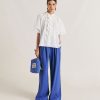 Clothing Momoni | Lanzarote Pant In Gauze - Blue