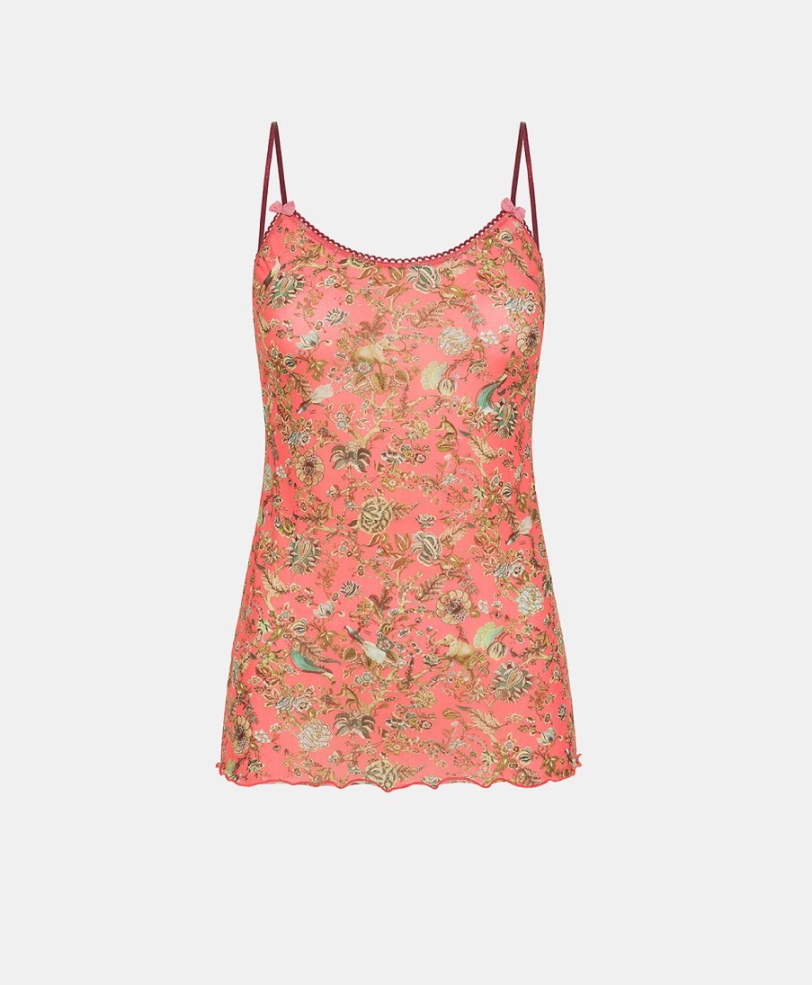 Underwear Momoni | Airelle Top In Printed Nylon - Pink/Camel