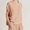 Clothing Momoni | Curacao Blouse In Plain Acetate Silk - Nude