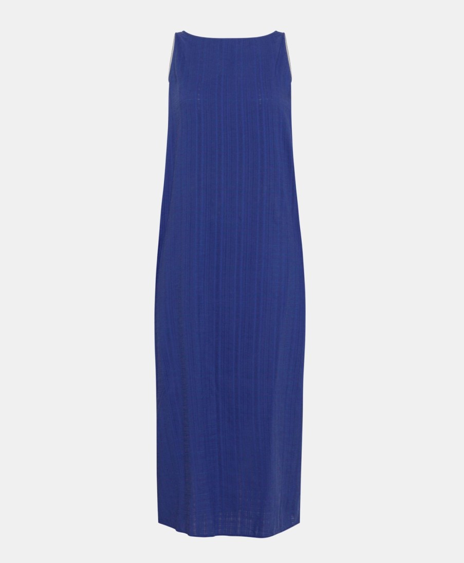 Clothing Momoni | Cataria Dress In Gauze - Blue