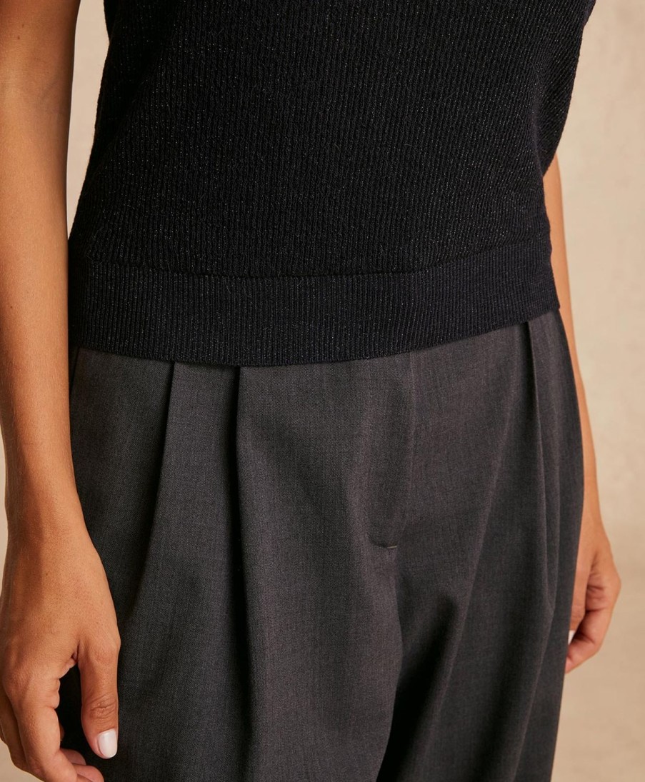 Clothing Momoni | Ella Knitwear In Light Alpaca/Lurex - Black