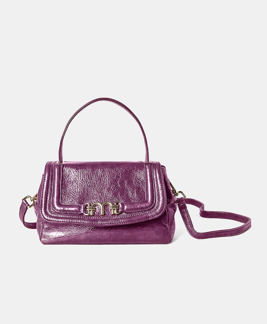 Shoes And Accessories Momoni | Petit Flore Bag In Naplak Leather - Blueberry