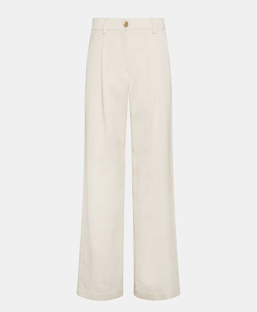 Clothing Momoni | Austin Pant In Elegant Viscose Wool - Cream