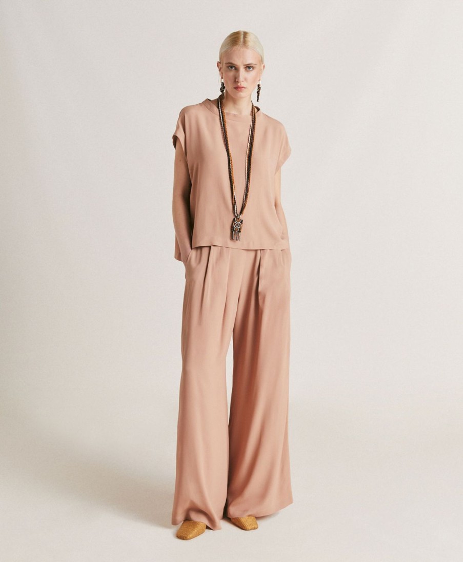 Clothing Momoni | Aspen Pant In Plain Acetate Silk - Nude