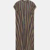 Clothing Momoni | Colorado Dress In Striped Lurex Jersey - Multicolor Green