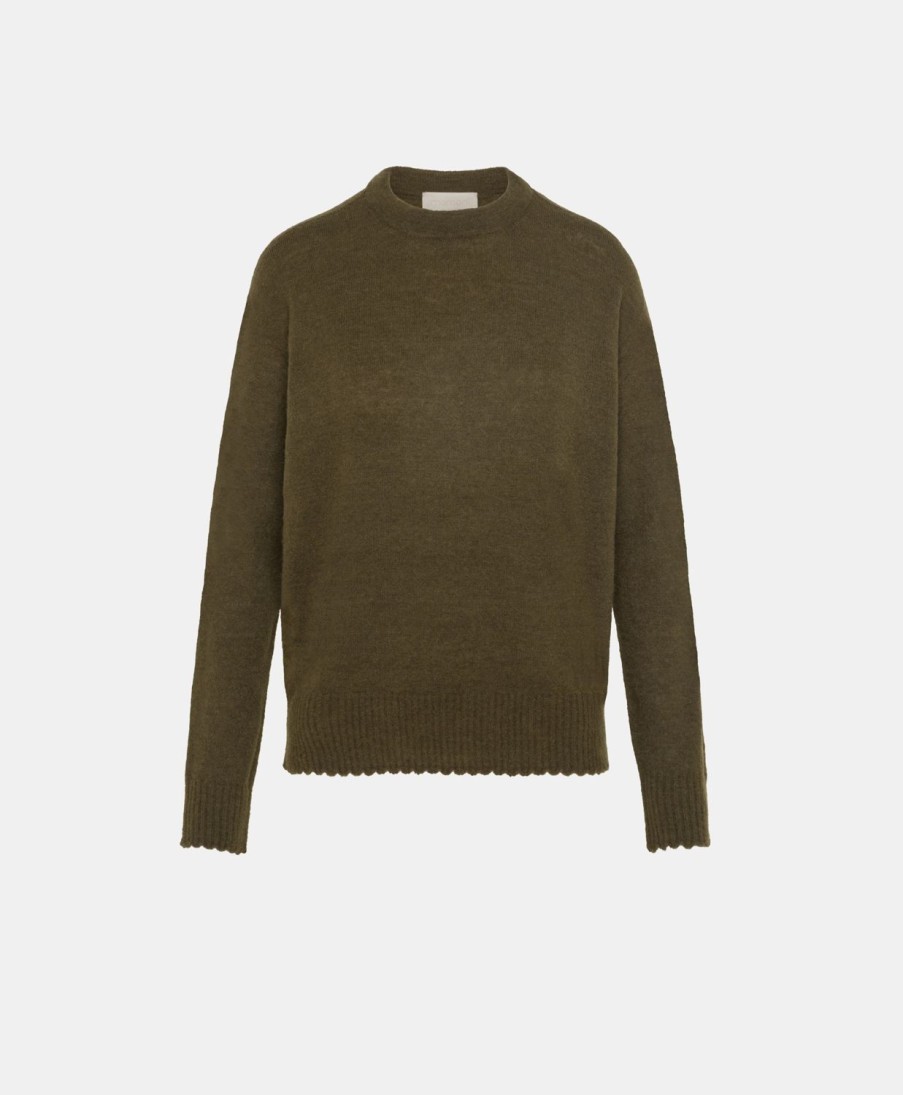 Clothing Momoni | Visone Knitwear In Soft Stretch Mohair - Army