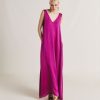 Clothing Momoni | Helena Dress In Plain Silk - Cyclamen