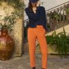 Clothing Momoni | Haiti Pant In Stretch Ribbed Co/Mo - Orange